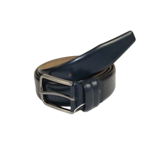 Mens Navy Blue Genuine Leather Belt PIERO ROSSI Turkey Soft Full Grain #Navy-A image 5
