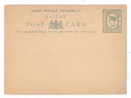 Labuan Postal Stationery Card 1881 UPU QV 4c Buff HG 1 Unused  - $37.95