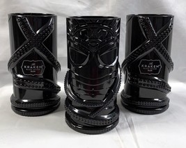3 New Kraken Black Spiced Rum Plastic Tiki Mugs Black Octopus Party - $34.60