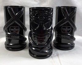 3 New Kraken Black Spiced Rum Plastic Tiki Mugs Black Octopus Party - £27.22 GBP