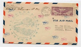 Monroe 1931 First Flight Air Mail Cover AM 33 Monroe Louisiana to Abilene Texas - £9.34 GBP