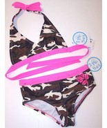 NWT Amy Byer Girl&#39;s 2 Pc. Camo &amp; Hot Pink Bikini Swimsuit, Size 12 - $336.08 MXN