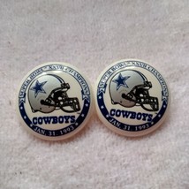 Dallas Cowboys, Super Bowl Champions XXVII  Jan 31,1993, earrings, plastic - £11.96 GBP