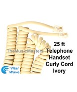 Ivory Almond 25ft Telephone Handset Receiver 4P4C Cable Curly Cord Wire ... - £7.31 GBP