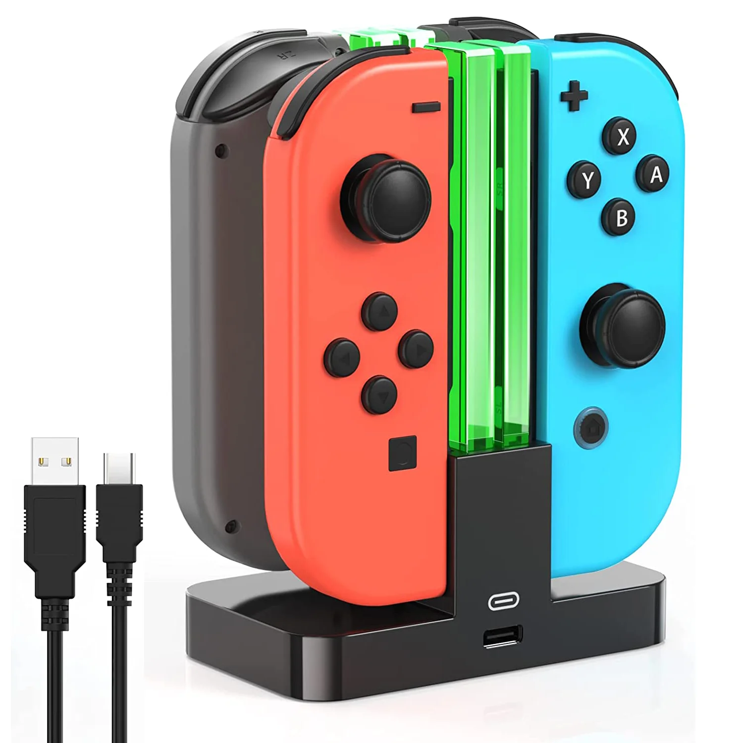 4 In 1Fast Charging Dock Station For Nintendo Swicth Joycon Joypad With USB - £15.74 GBP