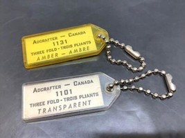 2 Vintage Promo Keyring Adcrafter Canada Keychain Samples Porte-Clés Three Fold - £6.49 GBP