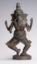Ganesha Statue - Antik Thai Stil Bronze Tanzend 39cm/40.6cm - £402.26 GBP
