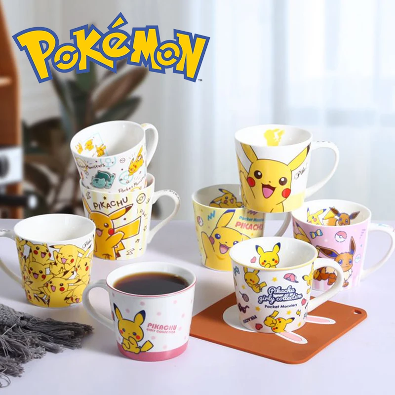 Pokemon Ceramics Cup Pikachu Kawaii Anime Figures Milk Coffee Mug Tableware Baby - £18.24 GBP