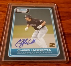 Topps Chris Iannetta Colorado Rockies Certified Chrome Autograph Baseball Card - £9.88 GBP