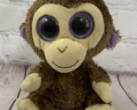 Ty Beanie Boos small plush Coconut brown tan monkey purple solid-colored... - $7.27