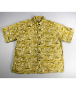 Walt Disney World Mickey Floral Tiki Print Hawaiian Aloha Shirt Mens Lar... - £37.45 GBP