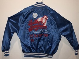 Mens jacket Vtg West Ark Balloon Meister Club Satin Bomber  XL Walla Wal... - $128.69