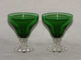 Vintage (2) Anchor Hocking Boopie Forest Green Juice Cocktail Glass - $27.99