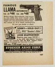 1952 Print Ad Llama Automatic Pistols .32 &amp; .380 Cal Stoeger Arms Long Island,NY - £7.16 GBP