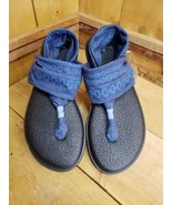 Sanuk Womens Blue Flip Flop Slingback Sandals Shoes 7 / 38 Medium (B,M)  - $40.34