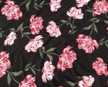 1 Yard Black Floral Knit Fabric 58&quot; wide 4-Way Stretch JoAnn Cotton Baby... - £16.26 GBP