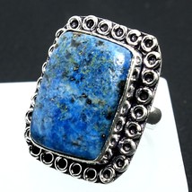 Bague carrée en lapis-lazuli bleu naturel fait main cadeau pour bijoux taille 4 - £5.35 GBP