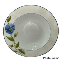 Vintage Blue Pansy Rim Soup Bowl Victoria &amp; Beale Sango Floral Rare Bowl Flowers - £8.49 GBP