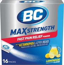 BC MAX Strength Fast Pain Relief Powder, Lemonade Flavor Aspirin 500mg and Aceta - $16.99