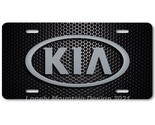 Kia Inspired Art Gray on Black Mesh FLAT Aluminum Novelty Auto License T... - £14.30 GBP