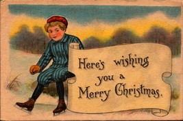 Early 1900&#39;s B.S. POSTCARD-HERE&#39;S Wishing You A Merry CHRISTMAS-BKC - £3.18 GBP