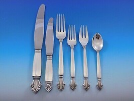 Acanthus by Georg Jensen Sterling Silver Flatware Set 48 Pieces Dinner and Lunch - £4,110.36 GBP