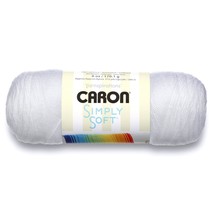 Caron Simply Soft Solids Yarn (4) Medium Gauge 100% Acrylic - 6 oz - White - Mac - £12.53 GBP