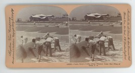 c1900&#39;s Real Photo Stereoview Farmers Working Costa Rica&#39;s Coffee Piles - £14.57 GBP