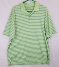 Nike Golf Polo Shirt Stretch UV Stripe Dri Fit Dry MENS Size XL Green Tiger - £14.89 GBP