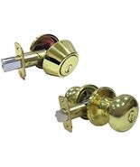 Faultless Mushroom Polished Brass Metal Entry Knob and Single Cylinder D... - $50.46 CAD