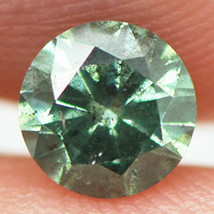 Loose Round Shape Diamond Fancy Green Enhanced Real 0.58 Carat I1 For Engagement - £225.42 GBP