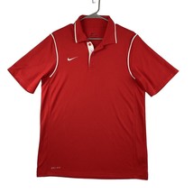 Nike Dri Fit Polo Shirt Men’s Small Red White Trim Short Sleeve - £15.01 GBP