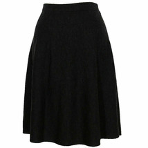 EILEEN FISHER Charcoal Gray Fine Merino Wool Knit Short A-Line Skirt XL - $129.99