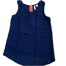 Girls Blue Tank Top Zipper Back Hi Low Sleeveless Size 8 Shrinking Violet - £3.94 GBP