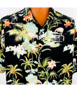 Cubavera Hawaiian Aloha Shirt 2XL Leaves Palm Trees Flamingos Hibiscus P... - $33.74