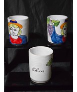 NINO PARRUCCA Cylindrical Wine Cup 3.5&quot; Folk Portrait Ceramic Pottery - ... - €43,11 EUR