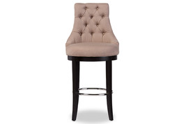 Matiese Button-tufted Beige Fabric Upholstered Bar Stool w/Metal Footrest - $230.00
