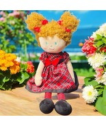 Ganz Doll Noelle 20&quot; Hug Me Rag Soft Cloth Plush Plaid Dress Blue Eyes Bows - $19.87