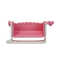 Vintage 1989 Lewis Galoob So Small Babies Pink + White Heart Rocking Bench Chair - £13.66 GBP