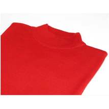 Men PRINCELY Soft Comfortable Merinos Wool Sweater Knits Mock Neck 1011-00 Red image 4