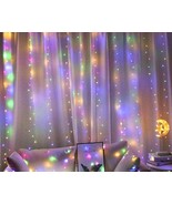 String curtain fairy lights multicolor 8 modes 9.8&#39; x 6.5&#39; 10 copper wir... - £11.00 GBP