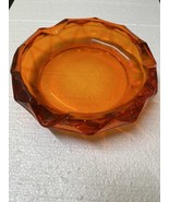 Vtg Viking Glass Ashtray Bowl MCM Diamond Point Orange Persimmon Decor 8... - $69.29