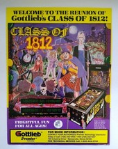 Class Of 1812 Pinball AD Original Vintage 1991 Magazine Art 8.5&quot; x 11&quot; Retro - £6.07 GBP