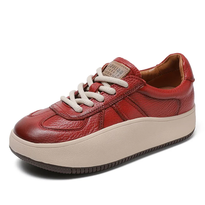 New Arrival Fashion Women Shoes Comfort Genuine Leather Lace-Up Casual Sneakers  - £78.12 GBP