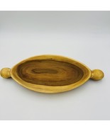 Anthropologie carved fresh wood serving oval bowl 18”x 8”x 2” Rustic Pri... - €65,98 EUR