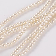 216 Ivory Glass Pearl Beads 4mm Bulk Jewelry Making Supplies Off White - £2.54 GBP