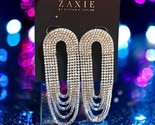 Zaxie by Stephanie Taylor Draped Crystal Chandelier Earrings in Silver NWT - $24.74