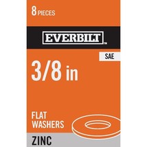 8 count 3/8&quot; zinc Flat Washers SAE Everbilt  828751 or 1006 540 314 - $8.33
