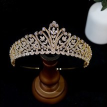 New European Crown Wedding Bridal Tiara Silver-Plated Crystal Headdress DeLa Rei - £92.42 GBP