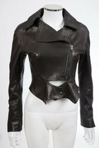 Tom Ford Black Leather Biker Jacket Sz 38 US 2 - $5250 - £577.82 GBP